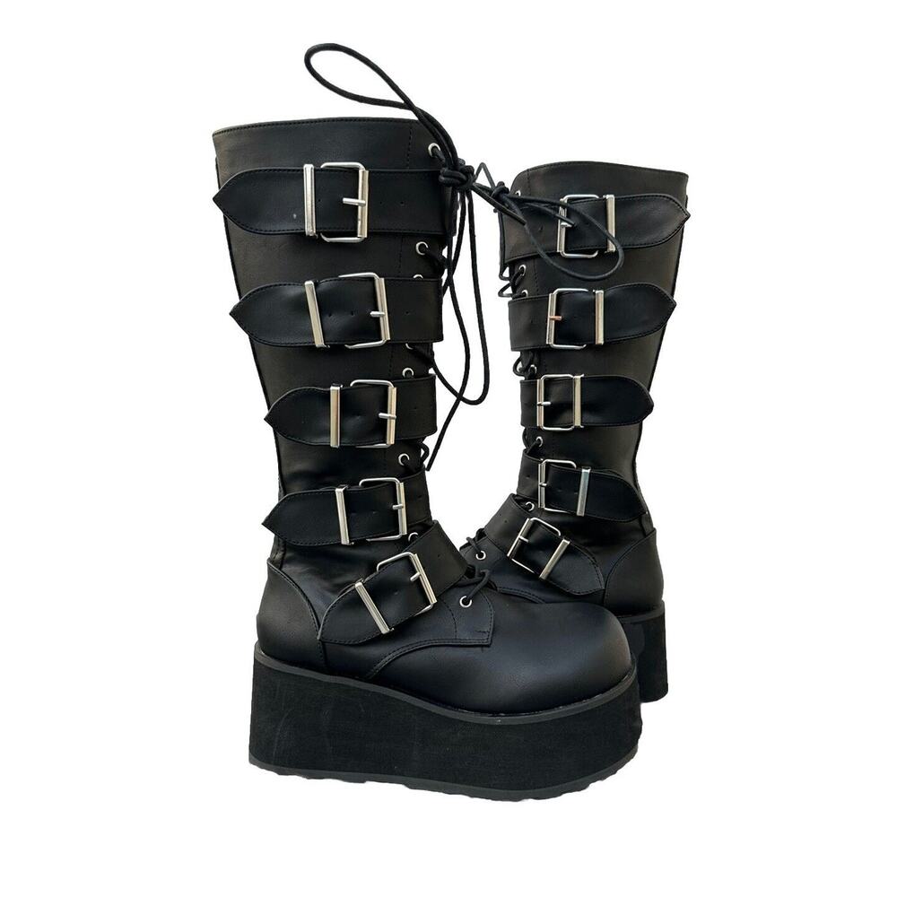 Pleaser Demonia TRASHVILLE-518 Men's 10 Platform 5 Buckle Knee Boot